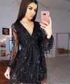 Красивое сеточное платье с пайетками цвет чёрный