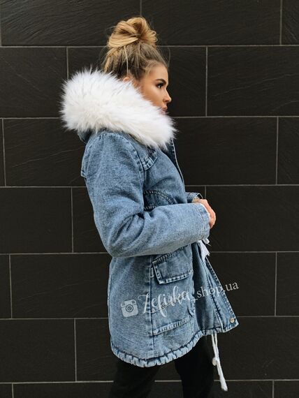 Теплая зимняя джинсовка с меховой подкладкой